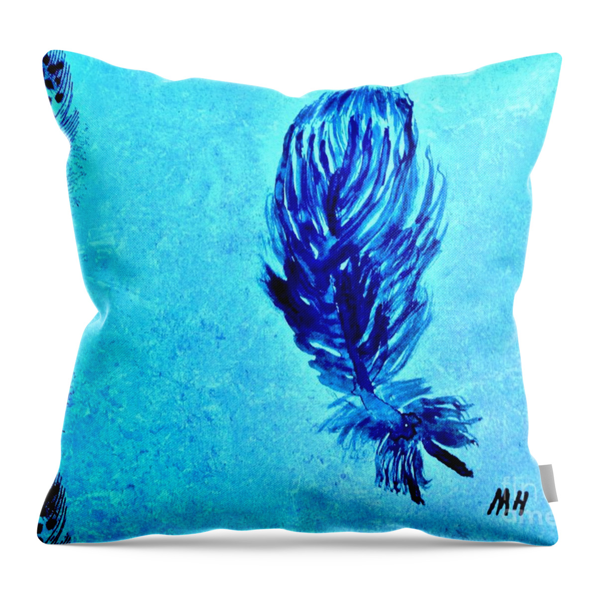 Paint Throw Pillow featuring the painting Painted Feather by Marsha Heiken
