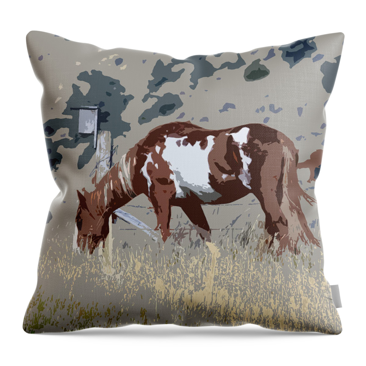 Painted Horse Throw Pillow featuring the photograph Painted Horse by Steve McKinzie