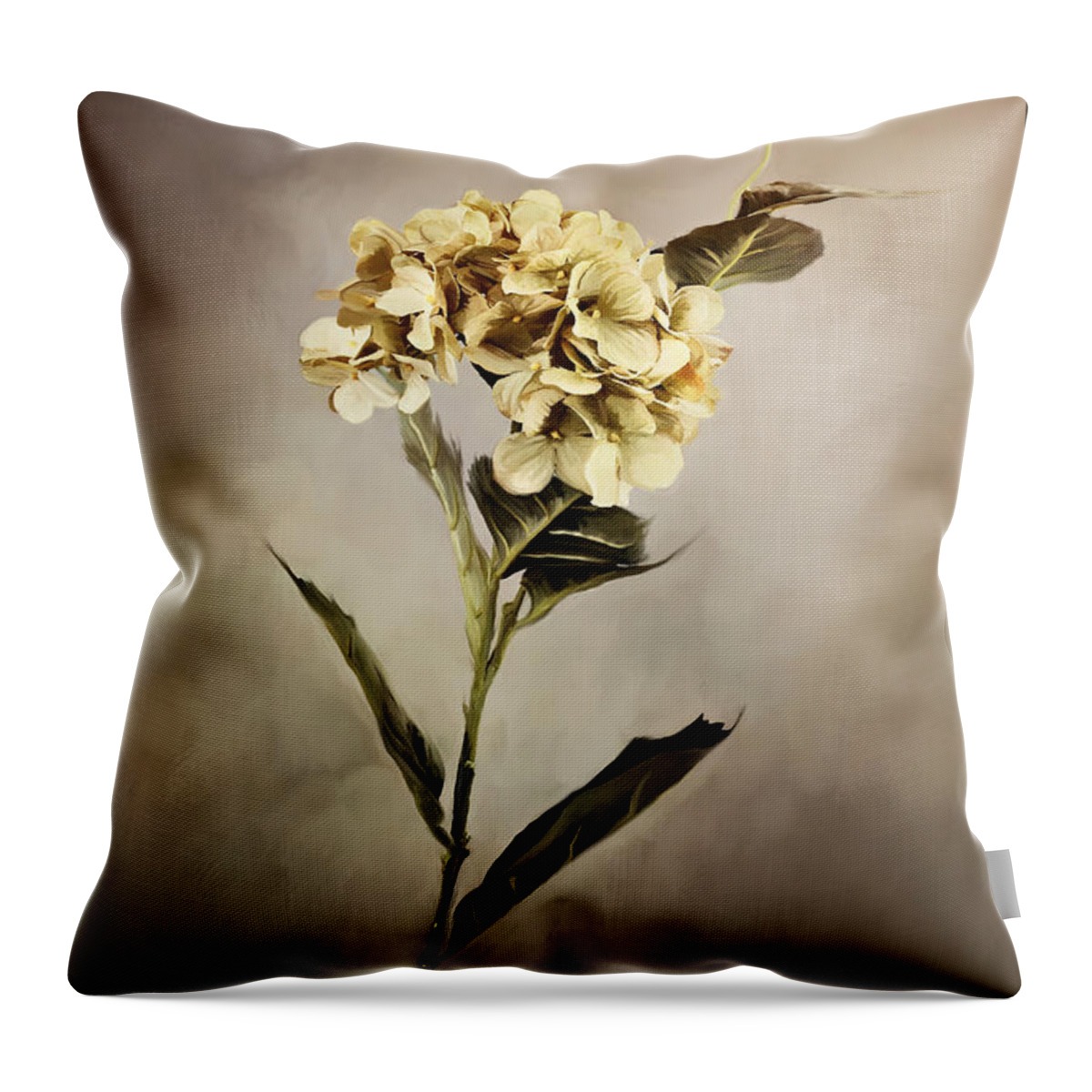 Hydrangea Throw Pillow featuring the photograph Painted Hydrangeas by Stephanie Frey