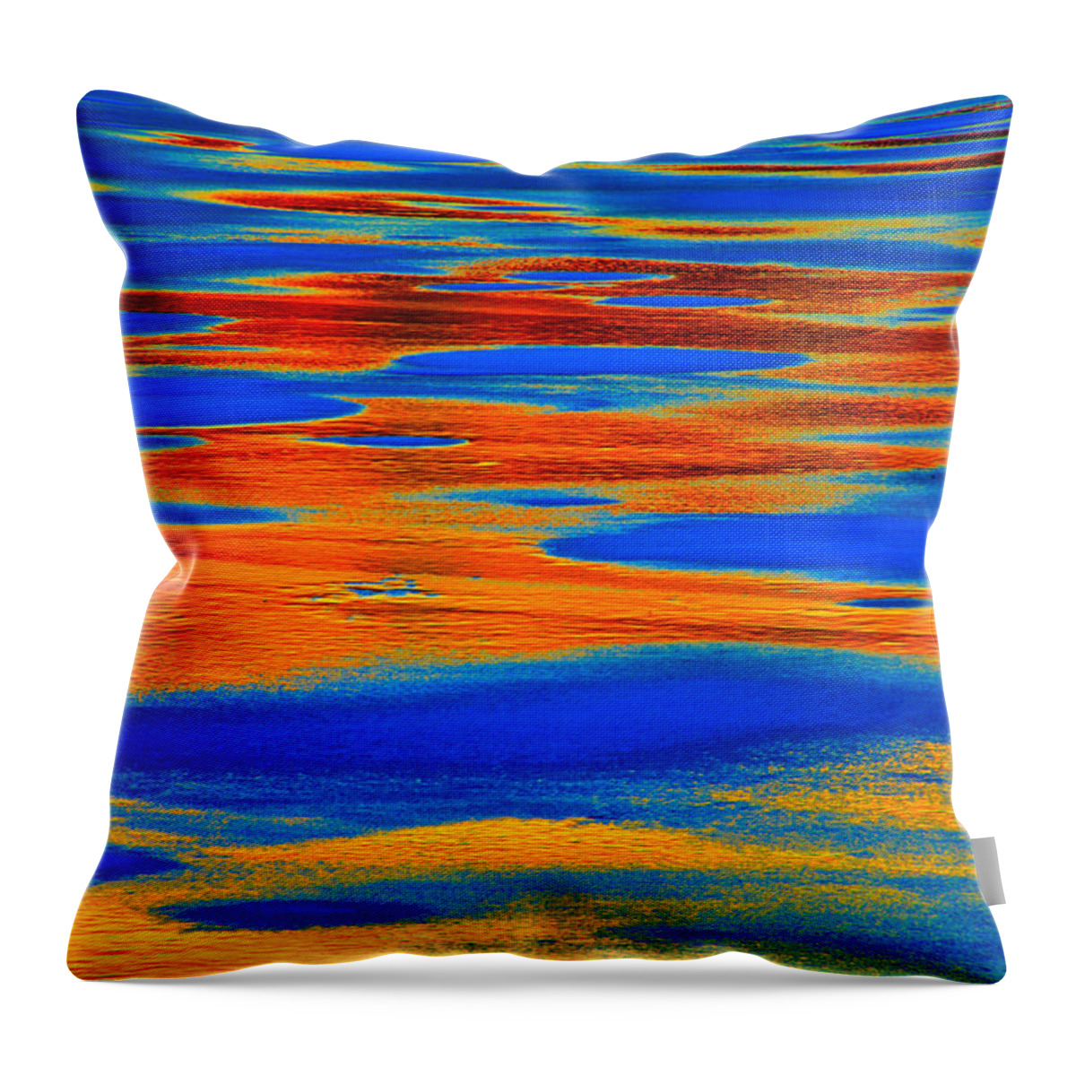 Winter Abstract Throw Pillow featuring the photograph Painted Lake #4 by Irwin Barrett