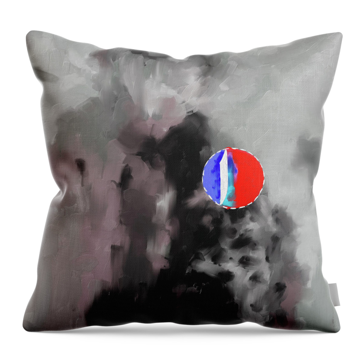 Abstract Throw Pillow featuring the painting Painting 372 2 by Mawra Tahreem