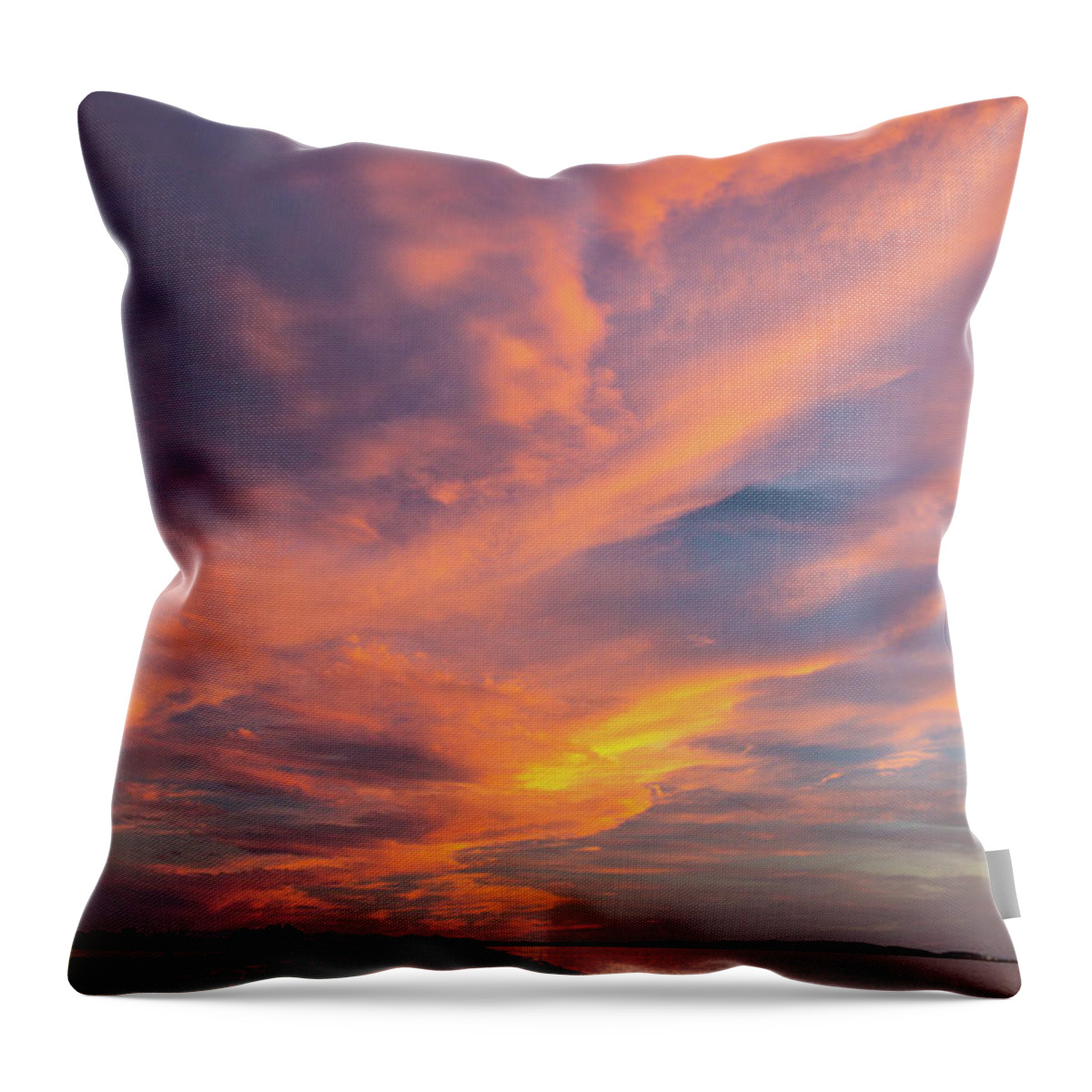 Lake Throw Pillow featuring the photograph Painting By Sun by Hyuntae Kim