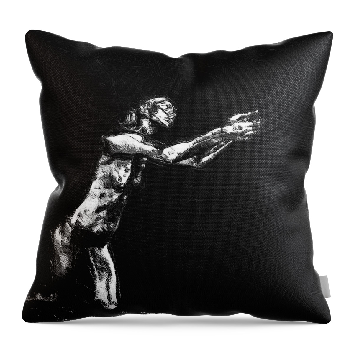 Angel Throw Pillow featuring the painting Painting Of The Implorer by Tony Rubino