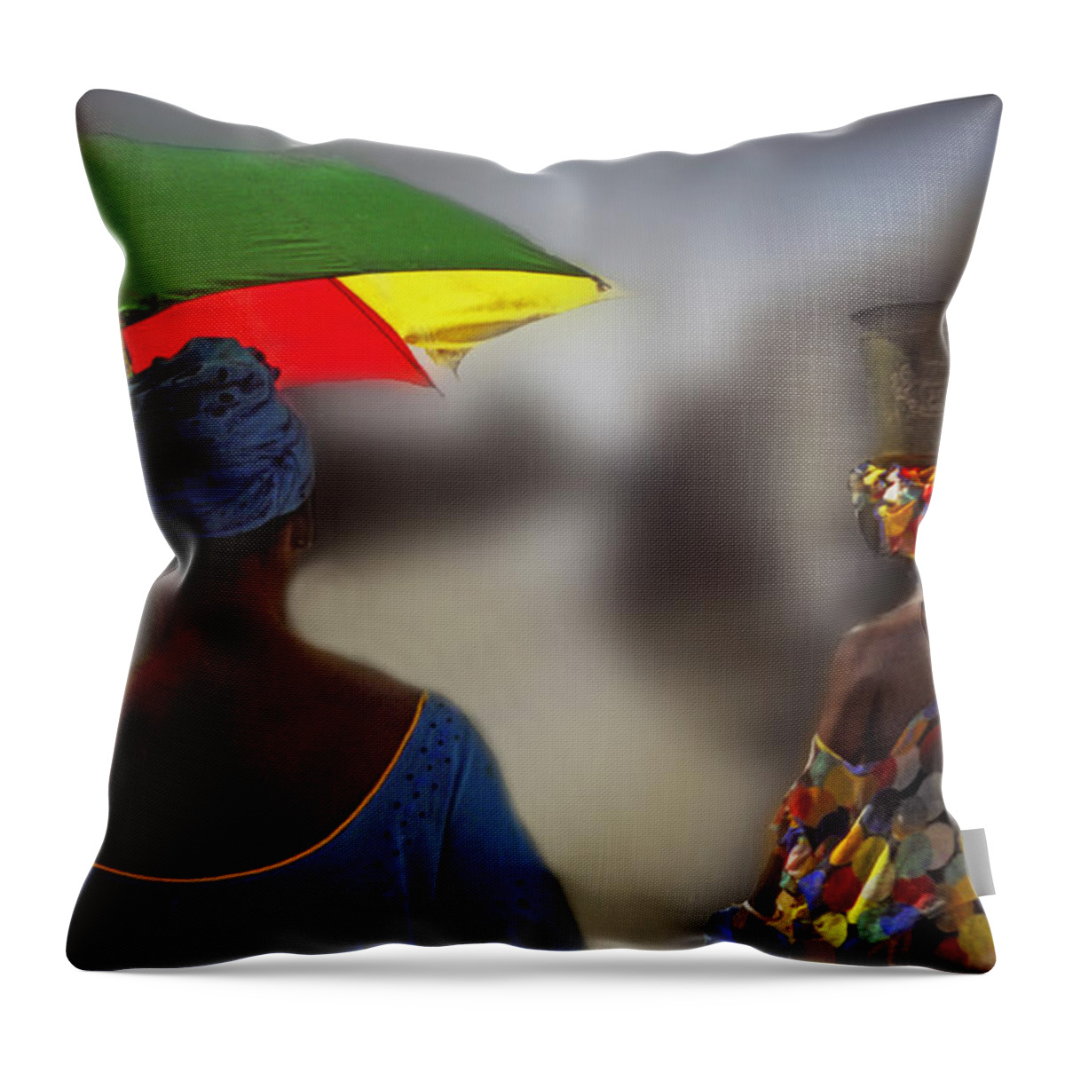 Colorful Throw Pillow featuring the photograph Painting the Streets of Kayar by Wayne King
