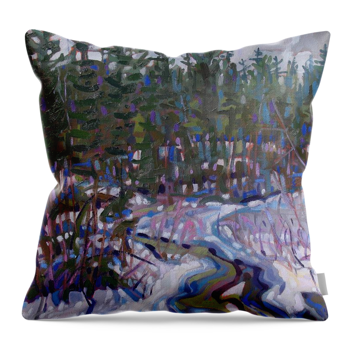 Spruce Throw Pillow featuring the painting Painting Up A Storm by Phil Chadwick