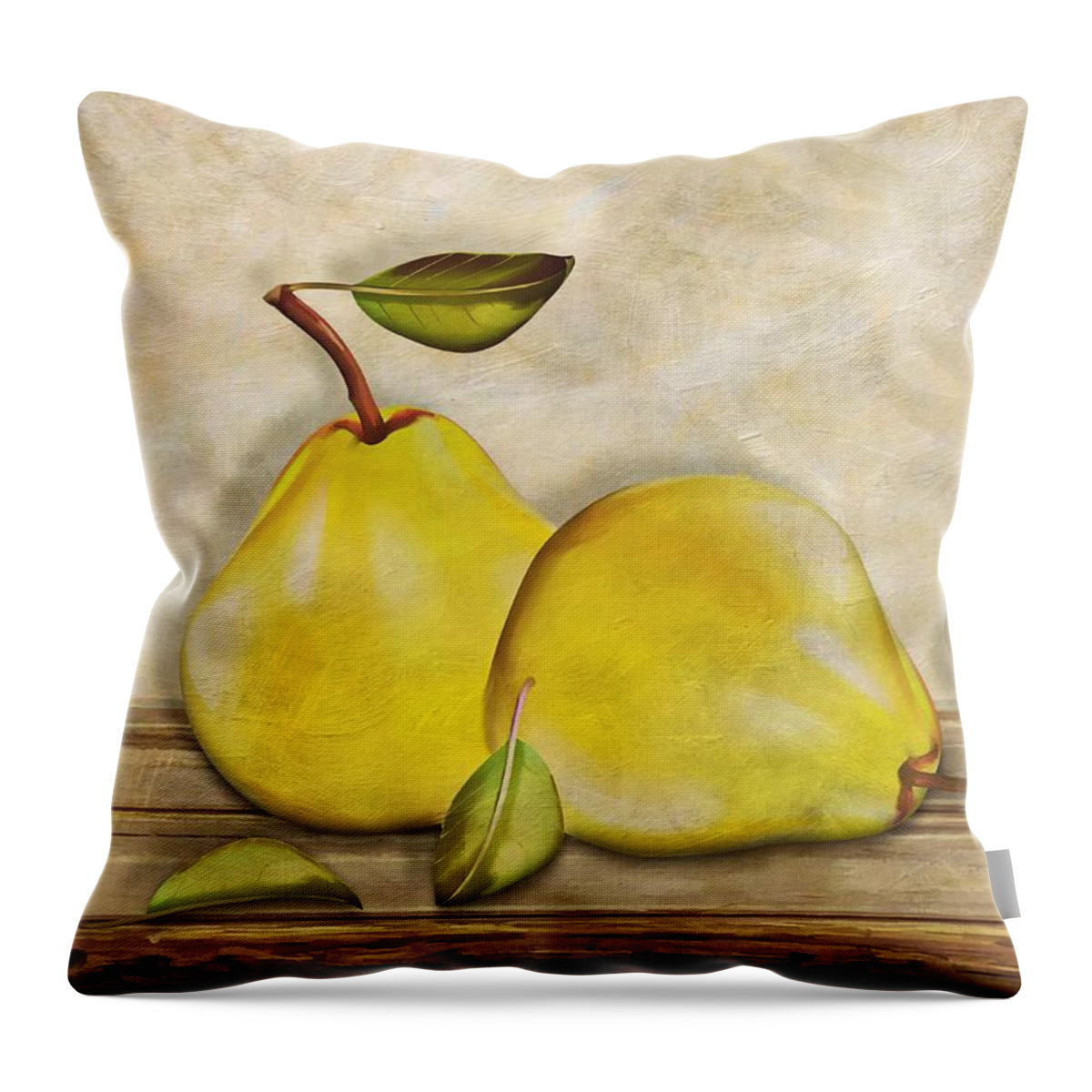 Pair Of Pears Throw Pillow featuring the digital art Pair of Pears by Nina Bradica