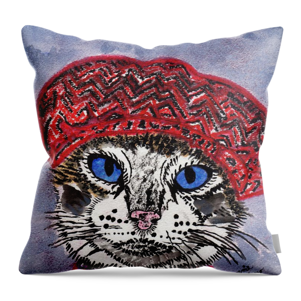 Pairs Throw Pillow featuring the painting Pairs my dear by Connie Valasco