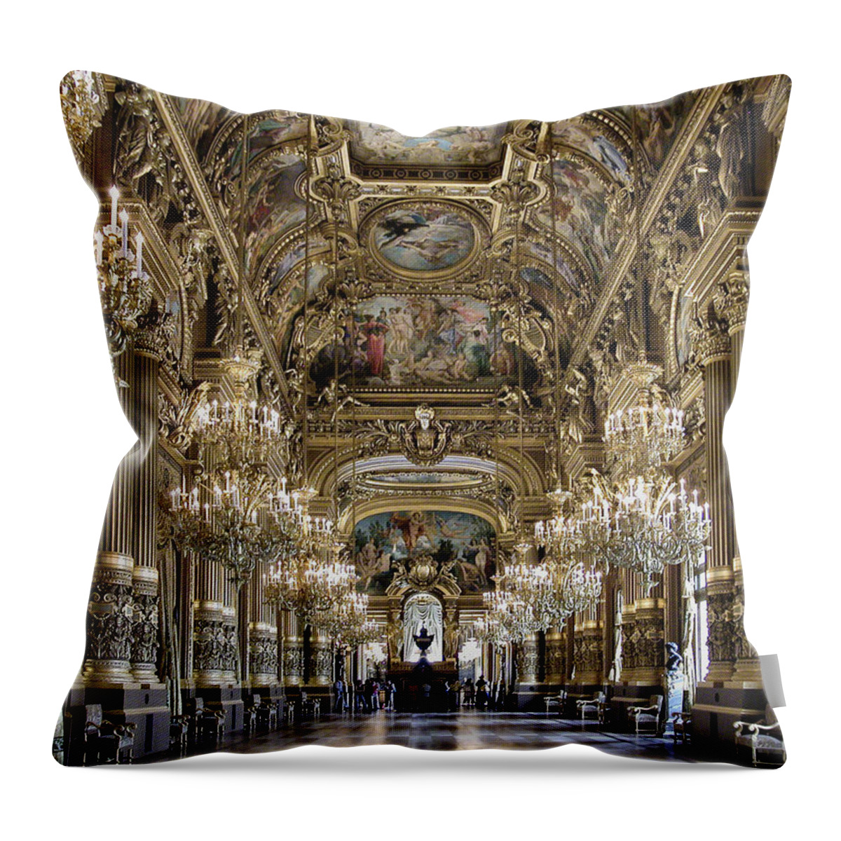 France Throw Pillow featuring the photograph Palais Garnier Grand Foyer by Alan Toepfer