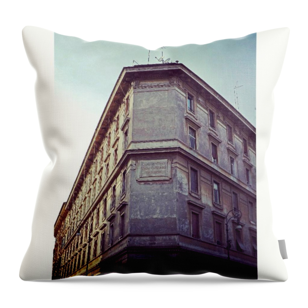 Triangolo Throw Pillow featuring the photograph #palazzo #palazzi #igersitalia by Lorin Braticevici