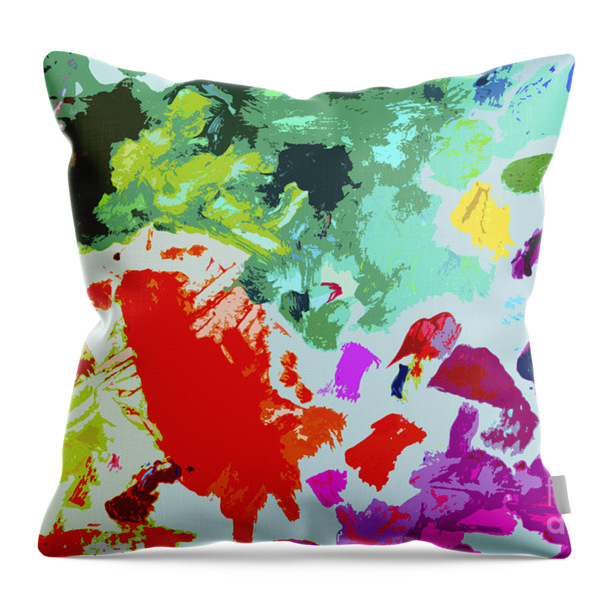 Metaphysical Throw Pillow featuring the painting Palettescape by Jeanette French