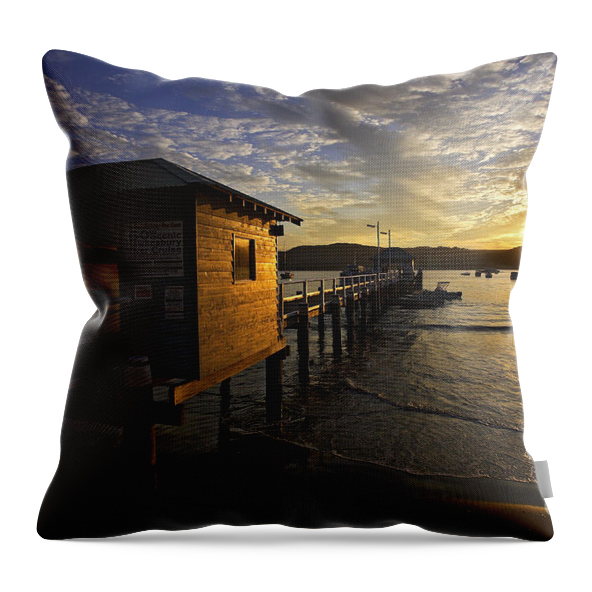 Palm Beach Sydney Australia Sunset Water Pittwater Throw Pillow featuring the photograph Palm Beach sunset by Sheila Smart Fine Art Photography