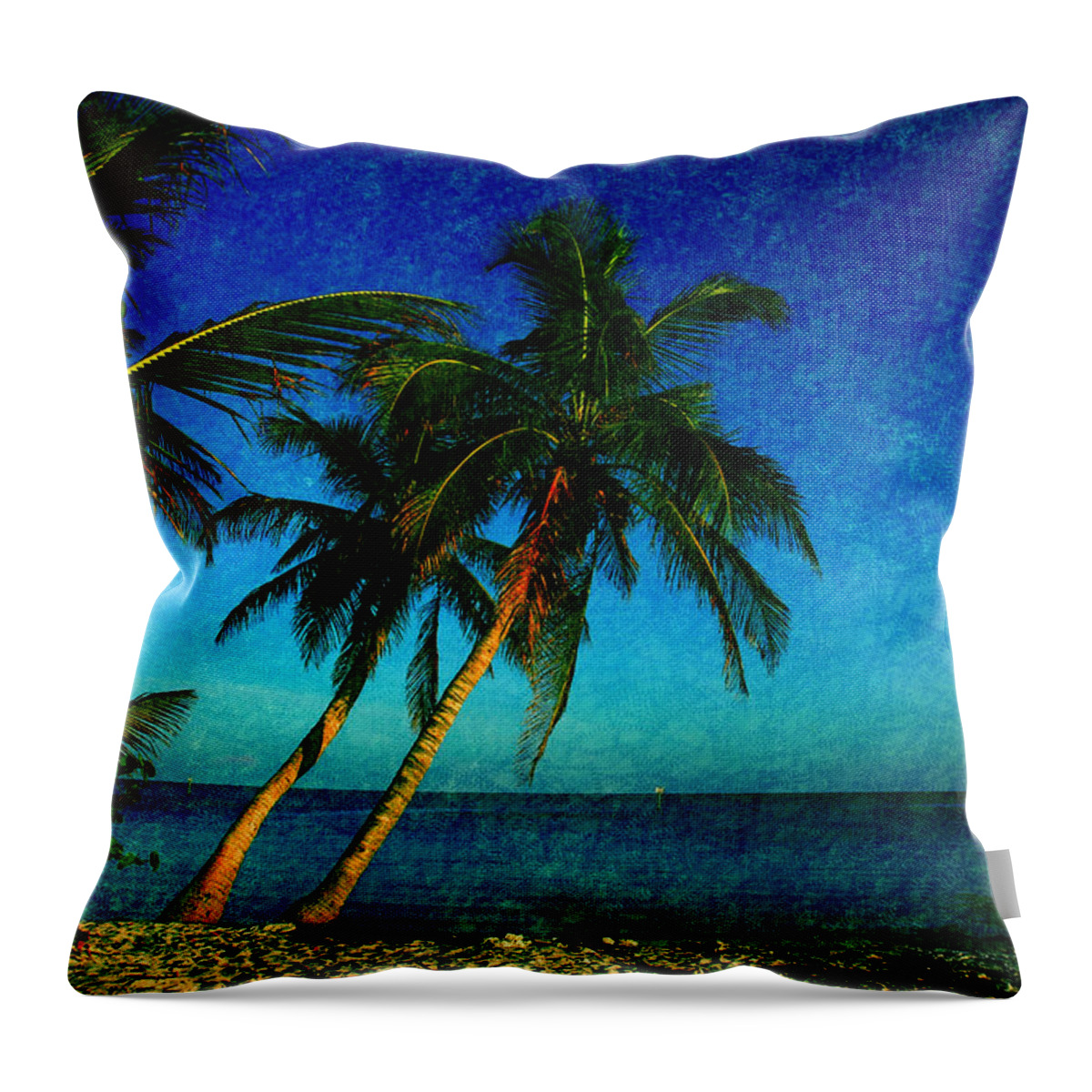 Palm Tree Throw Pillow featuring the photograph Palm trees in Key West by Susanne Van Hulst