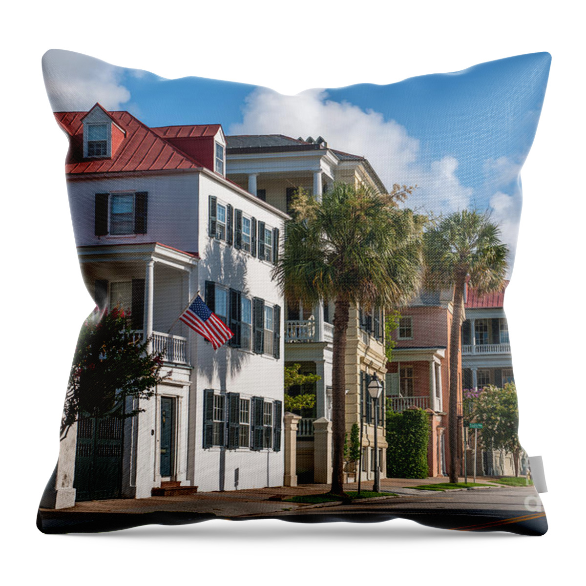 Charleston Throw Pillow featuring the photograph Palmetto Town by Dale Powell