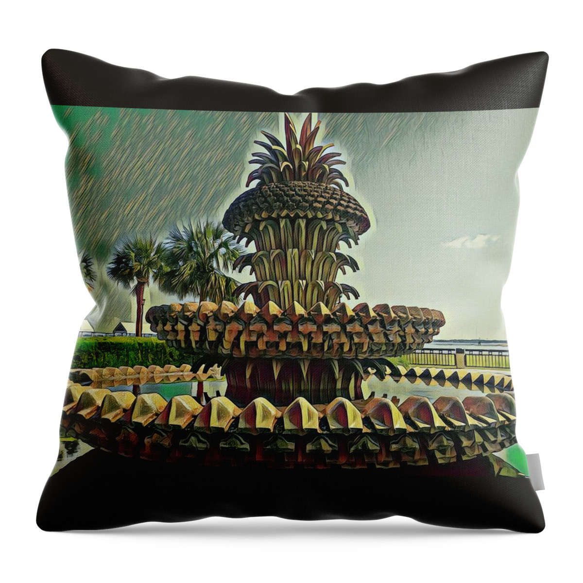 Palm Throw Pillow featuring the photograph Palms and Pineapples by Sherry Kuhlkin