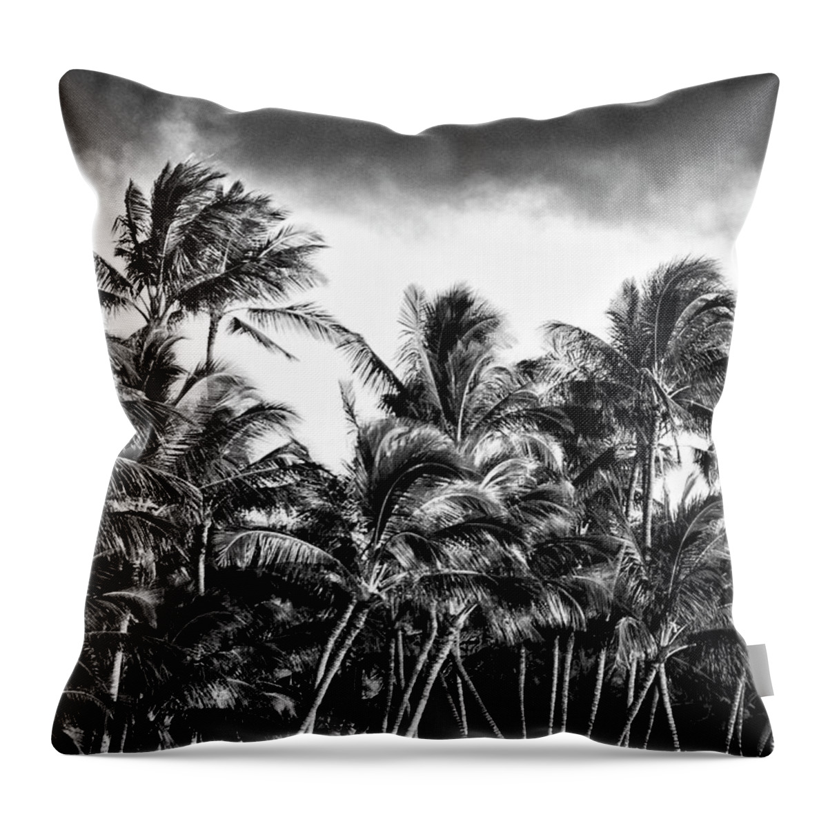 Wind Throw Pillow featuring the photograph Palms in the Hawaiian Trade Winds by Lawrence Knutsson