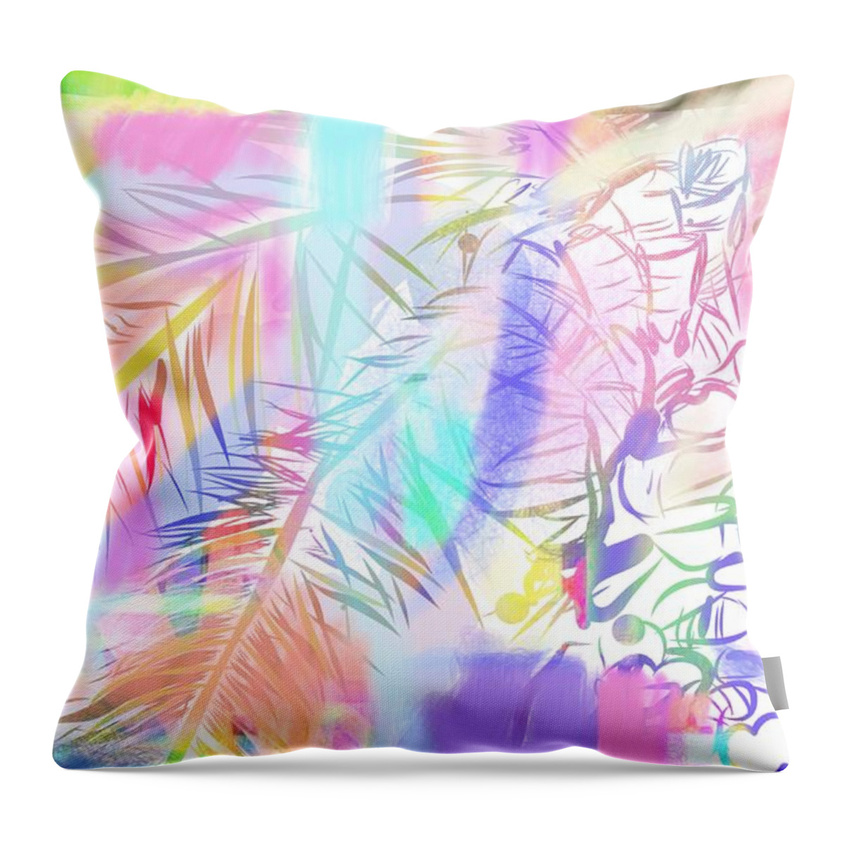 Palms Throw Pillow featuring the digital art Palms by Joe Roache