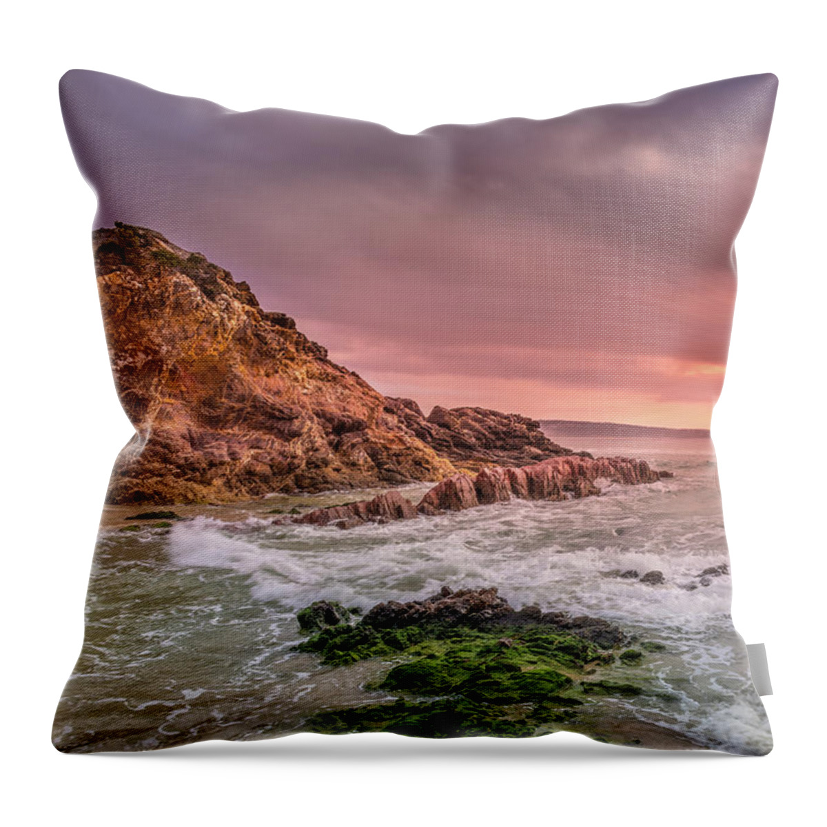 Pambula Throw Pillow featuring the photograph Pambula Rocks by Racheal Christian