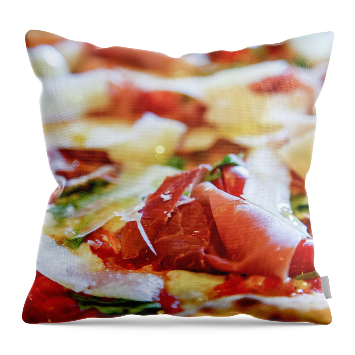 Denver Throw Pillow featuring the photograph Pancetta Parmesan and Arugula Pizza by Darryl Brooks
