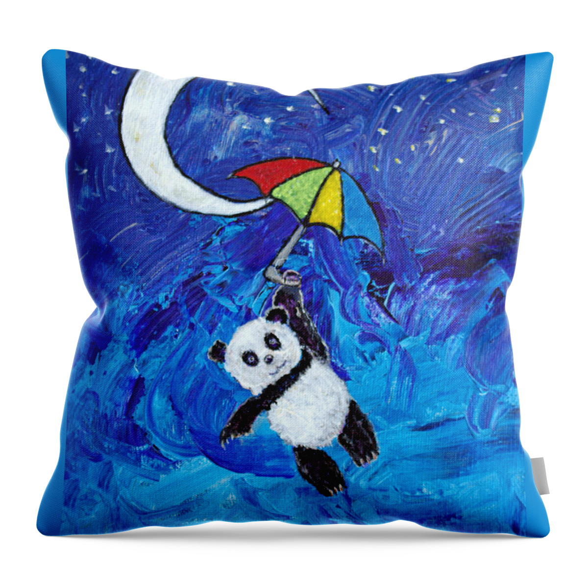 Bears Throw Pillow featuring the painting Panda Dreams by Ella Kaye Dickey