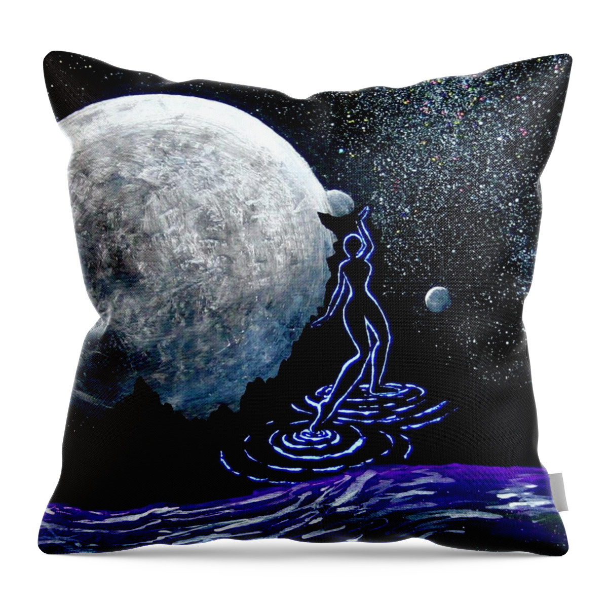 Bold Throw Pillow featuring the painting Pandoras Box by M E