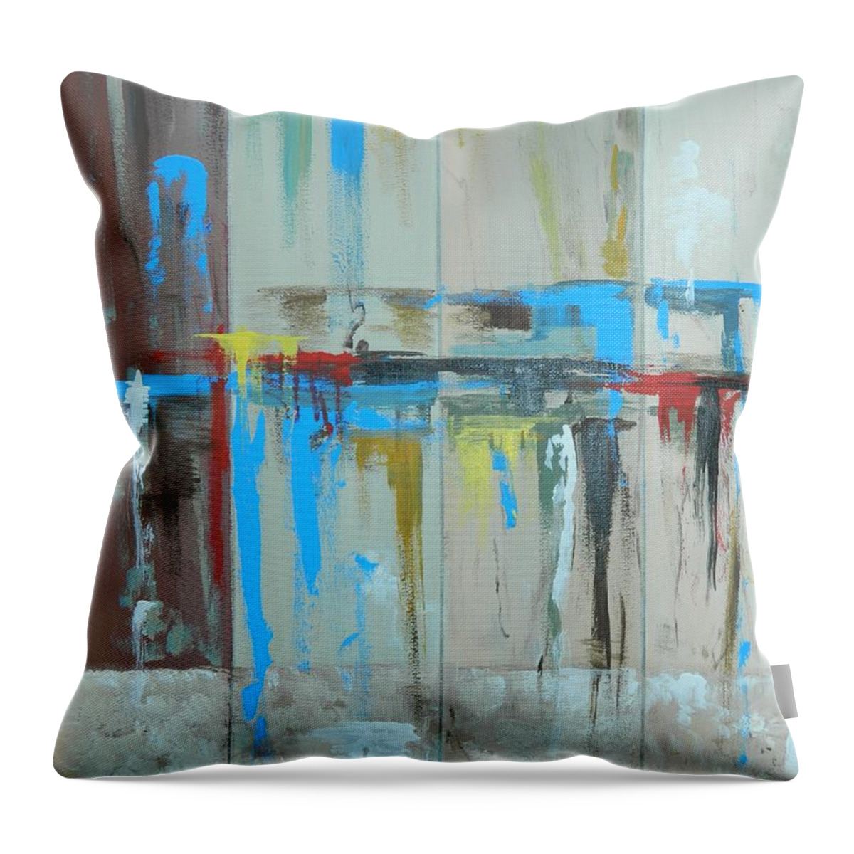 Colors Throw Pillow featuring the painting Panel 2 by Kenneth Harris