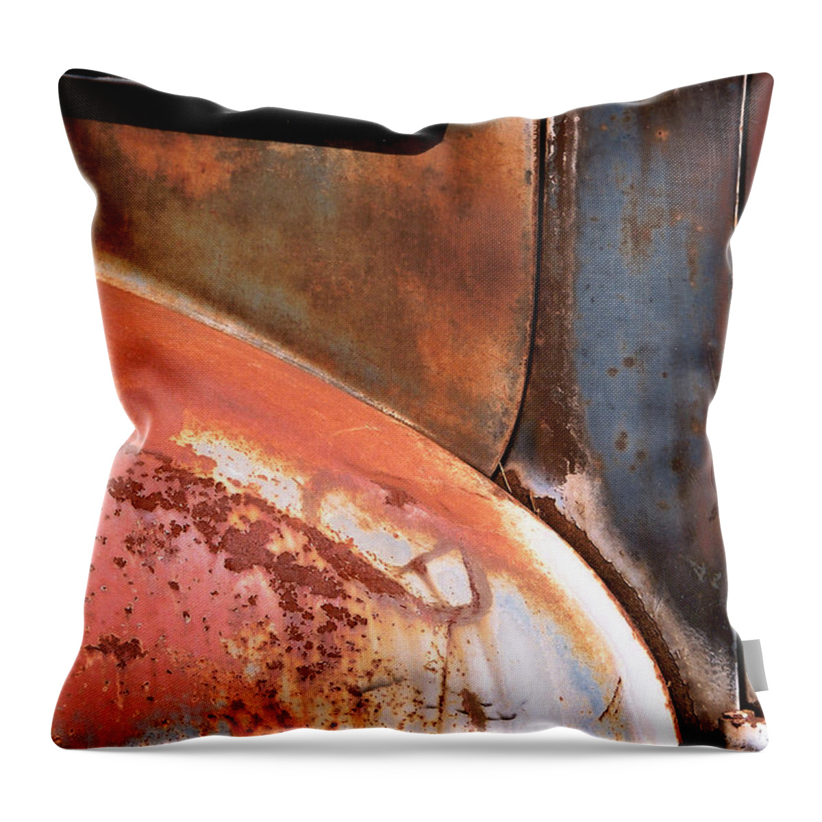 Abstract Throw Pillow featuring the photograph Panel from Ole Bill by Steve Karol