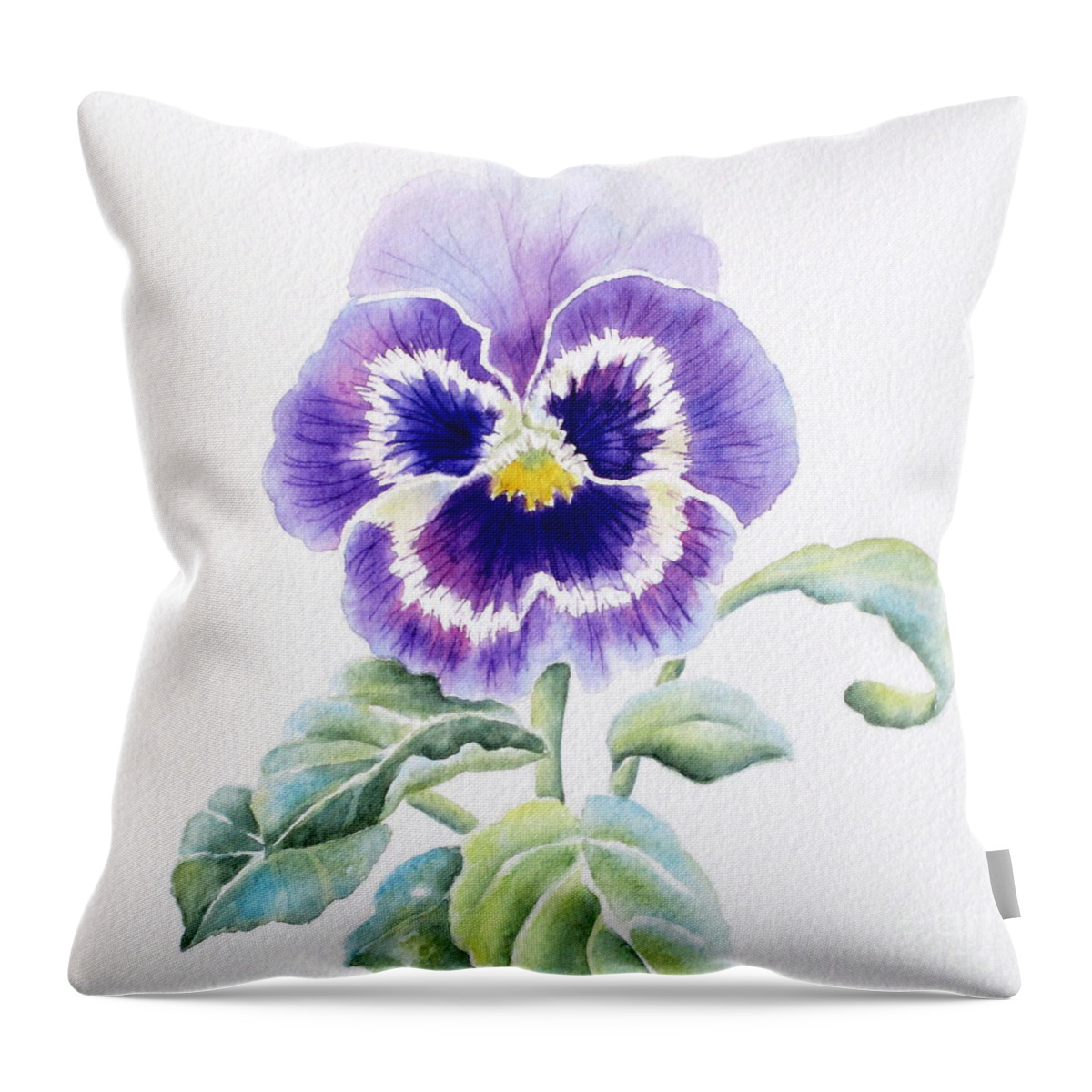 Pansy Throw Pillow featuring the painting Pansy by Deborah Ronglien
