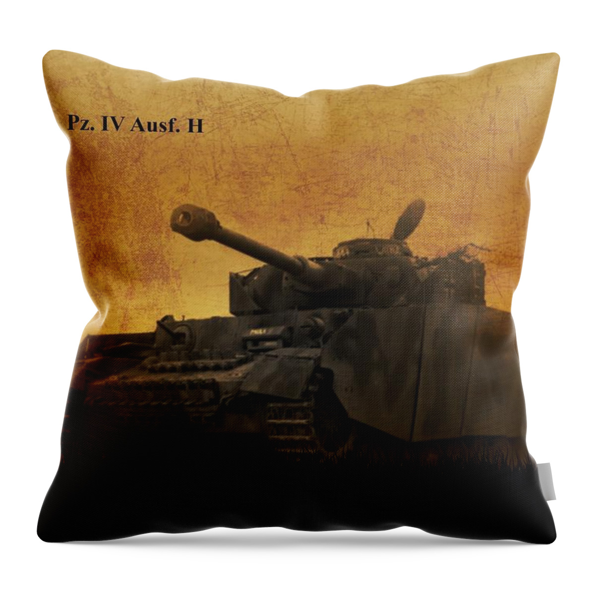 Panzer Throw Pillow featuring the digital art Panzer 4 Ausf H by John Wills