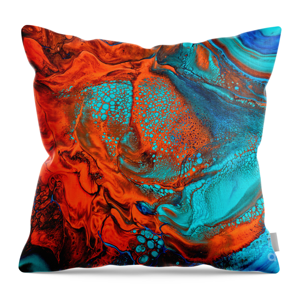 Abstract Throw Pillow featuring the painting Paprika Plains by Patti Schulze