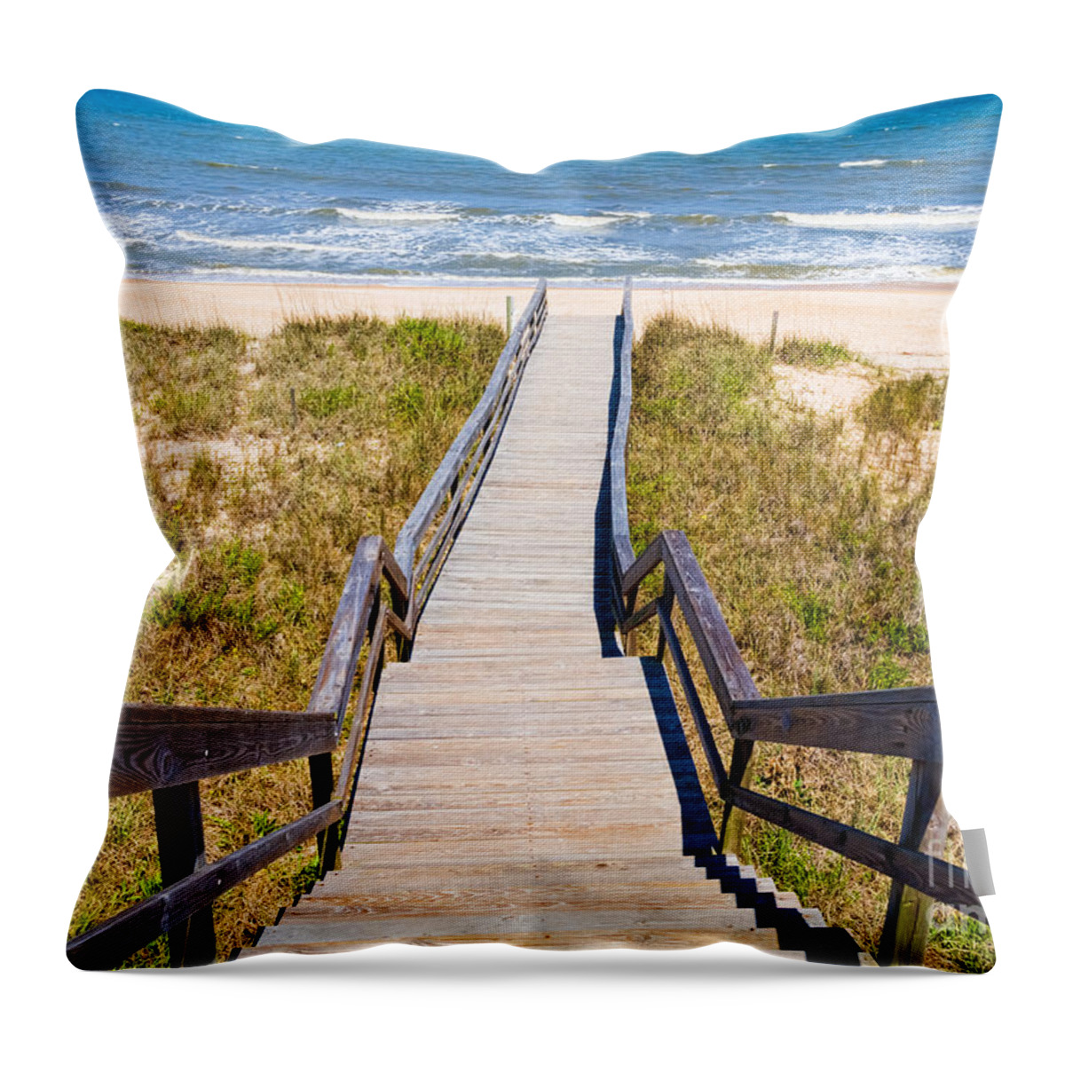 Wooden Boardwalk Throw Pillow featuring the photograph Paradise by Diane Macdonald