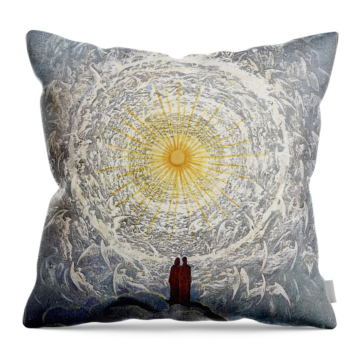 19th Century Throw Pillow featuring the drawing Paradiso by Gustave Dore