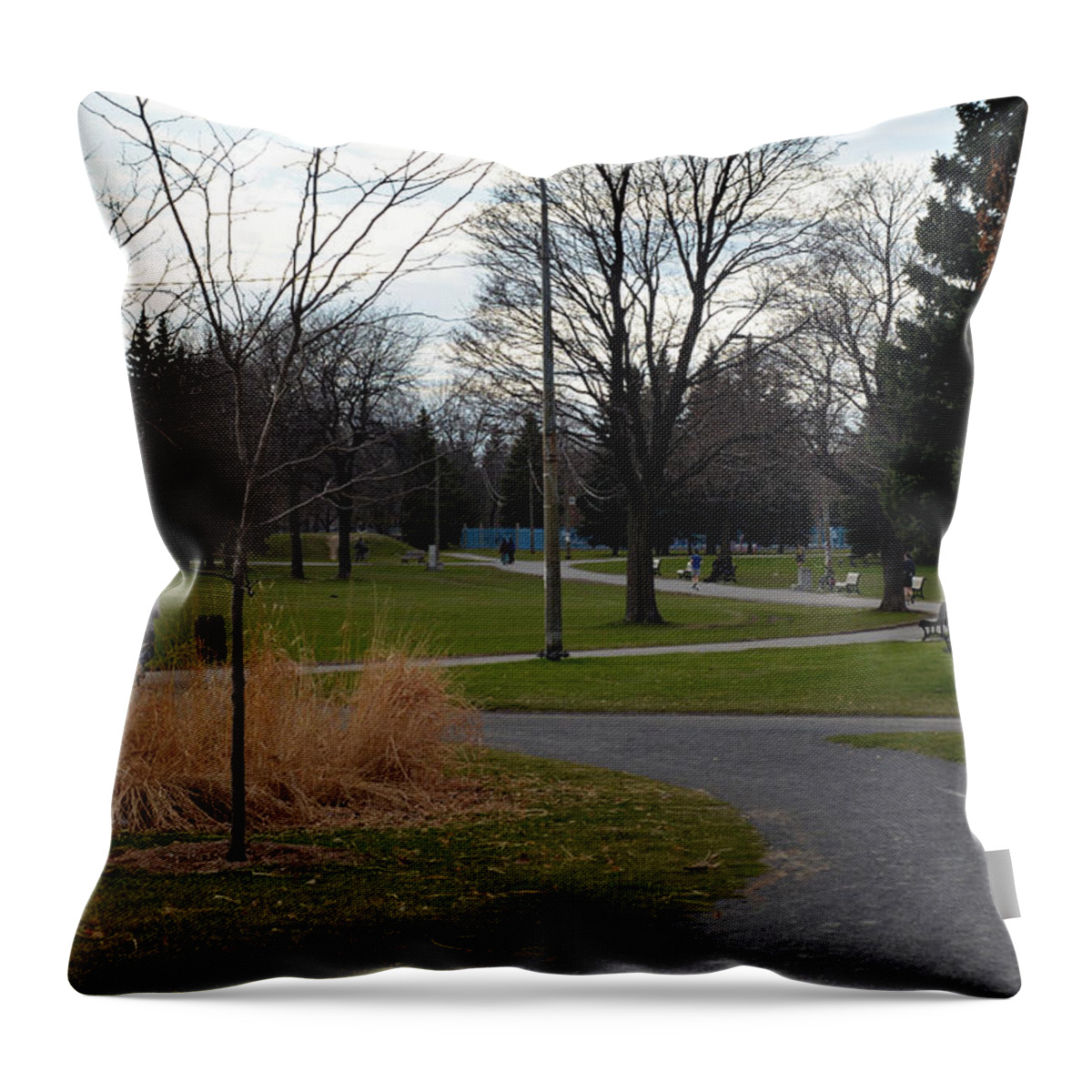 Parc Throw Pillow featuring the photograph Parc Jarry 2 by Jean-Marc Robert