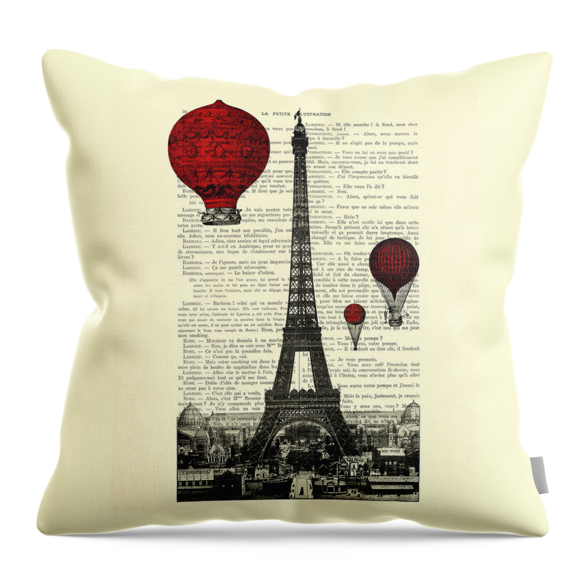 Eiffel Tower Throw Pillow featuring the digital art Paris, city of love by Madame Memento