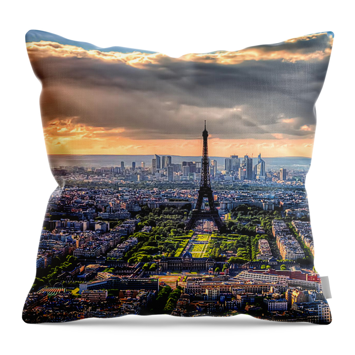 Europe Throw Pillow featuring the photograph Paris from Above by Tim Stanley