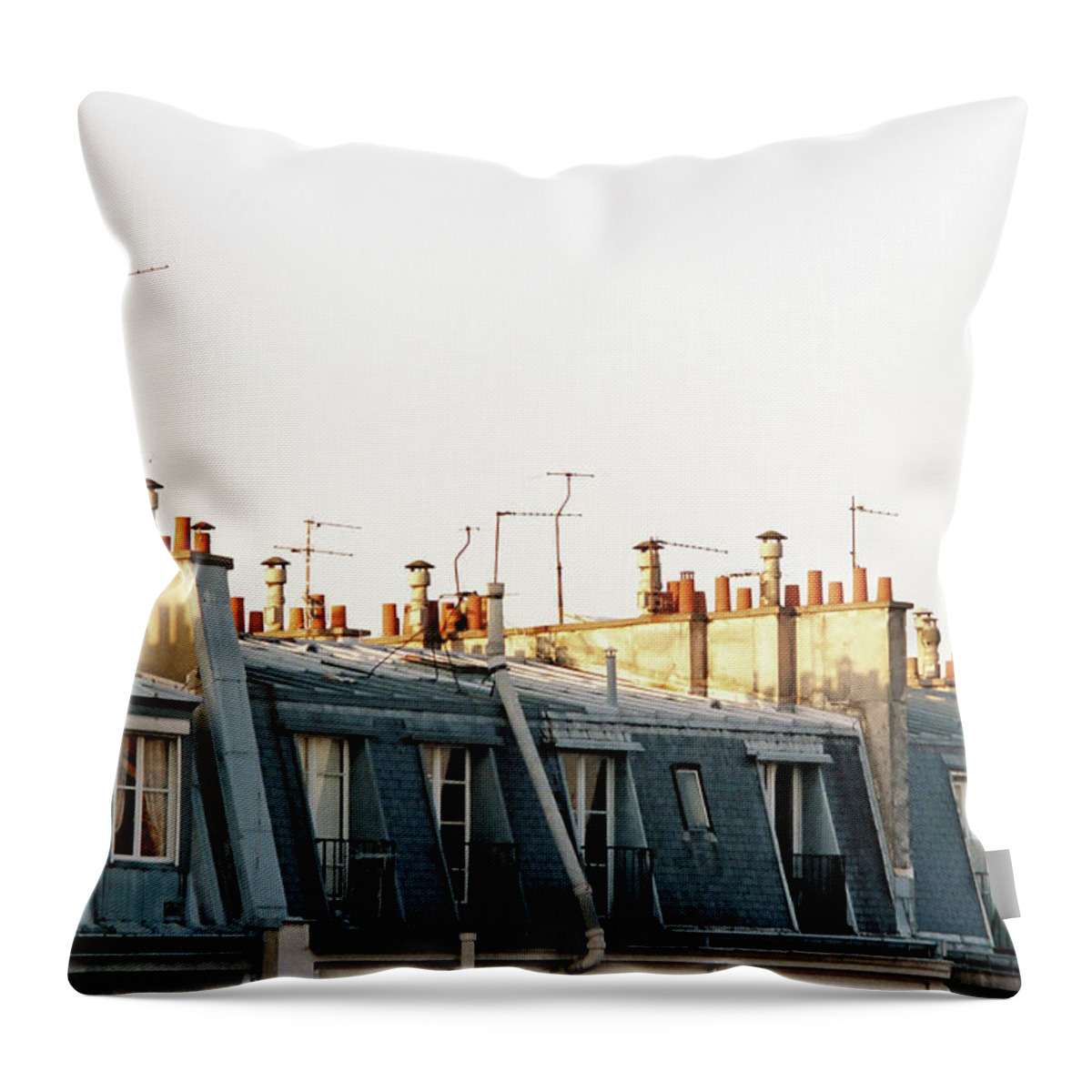 Rooftops Throw Pillow featuring the photograph Paris Rooftops by Frank DiMarco