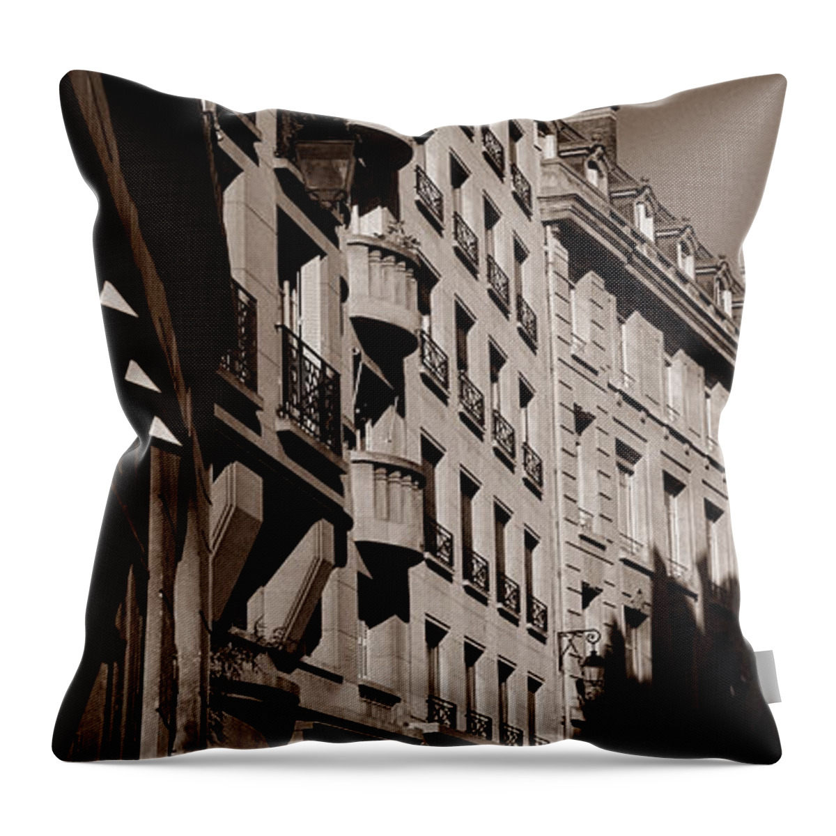 Paris Streets Throw Pillow featuring the photograph Paris Streets 1 by Andrew Fare