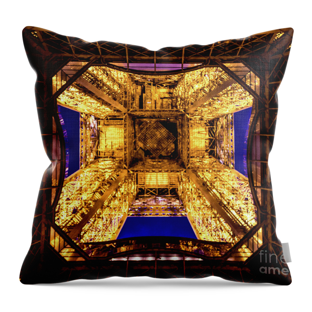 Paris Throw Pillow featuring the photograph Paris under the tower by Perry Webster