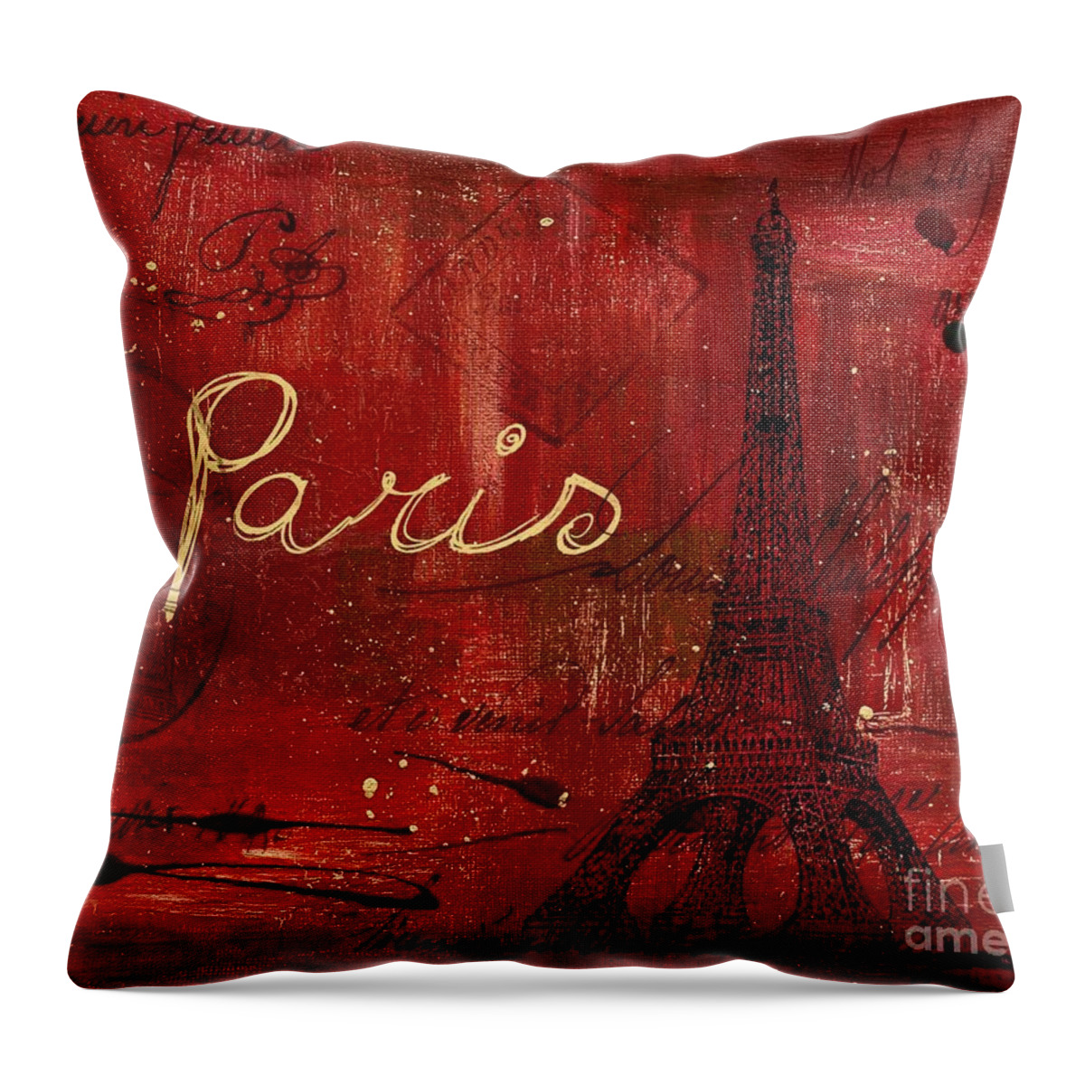 Paris Throw Pillow featuring the painting Paris - v01ct1at2cc by Variance Collections