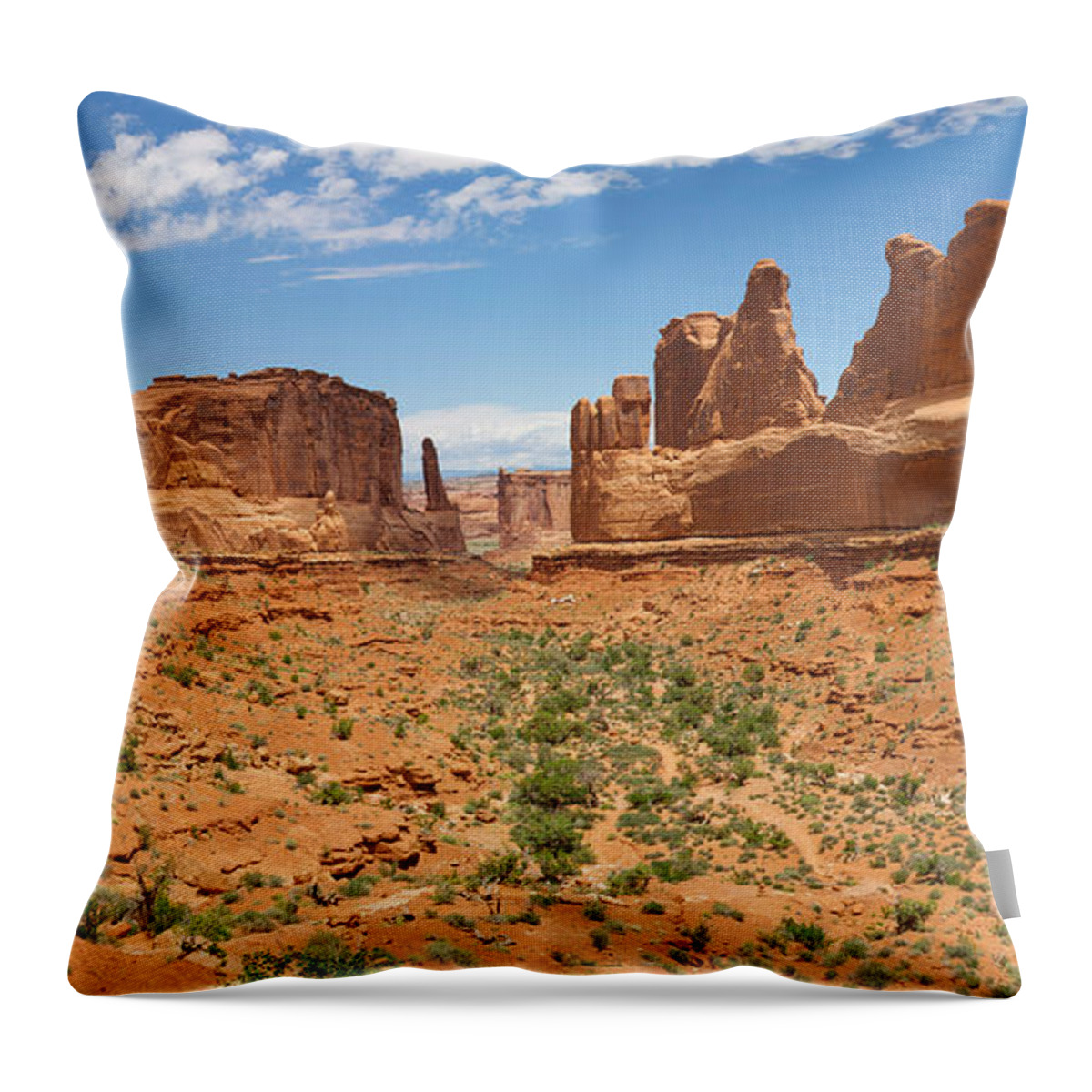 Western Throw Pillow featuring the photograph Park Avenue - Arches National Park by Aaron Spong