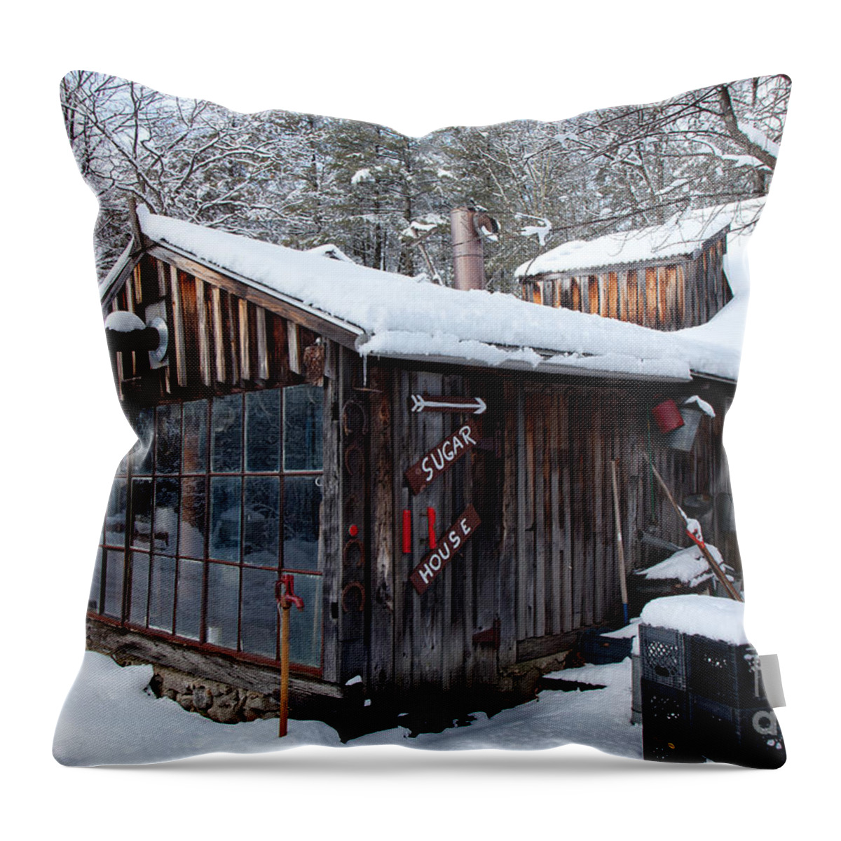 Agriculture Throw Pillow featuring the photograph Parker's Sugar House by Susan Cole Kelly