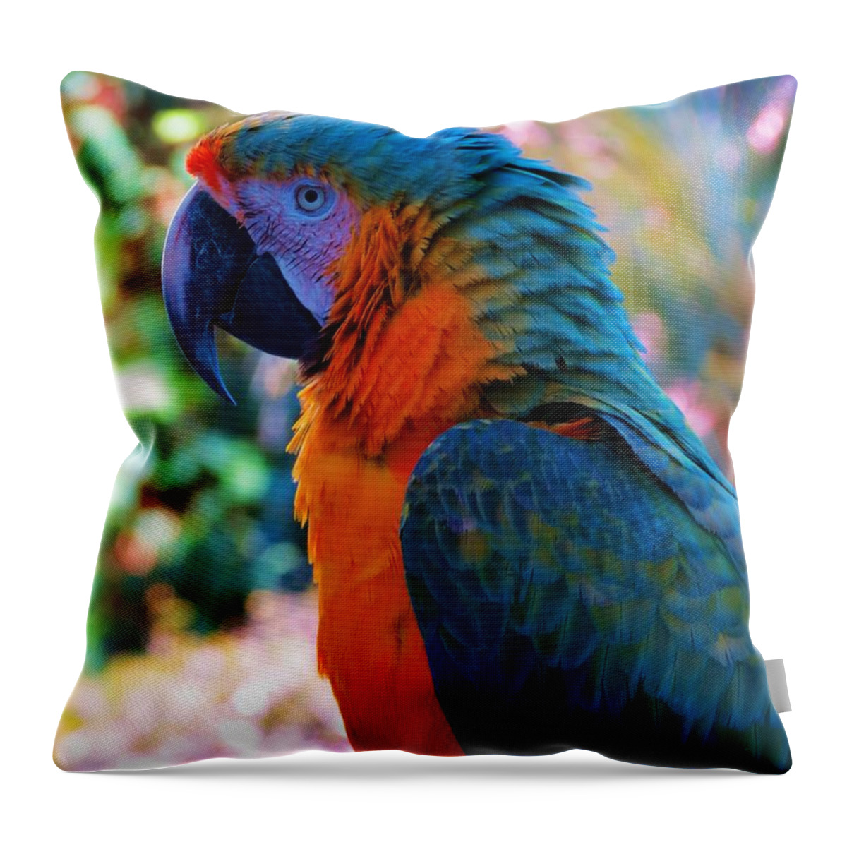 Birds Throw Pillow featuring the photograph Parrot 4 by Vijay Sharon Govender