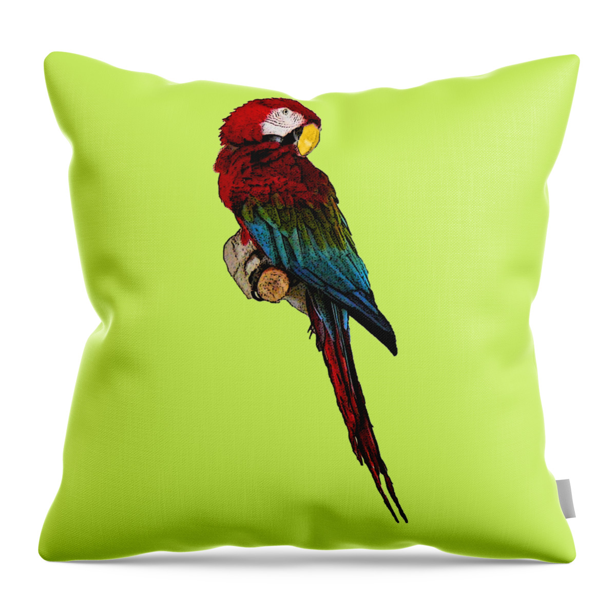 Digital Art Throw Pillow featuring the digital art Parrot Art by Francesca Mackenney