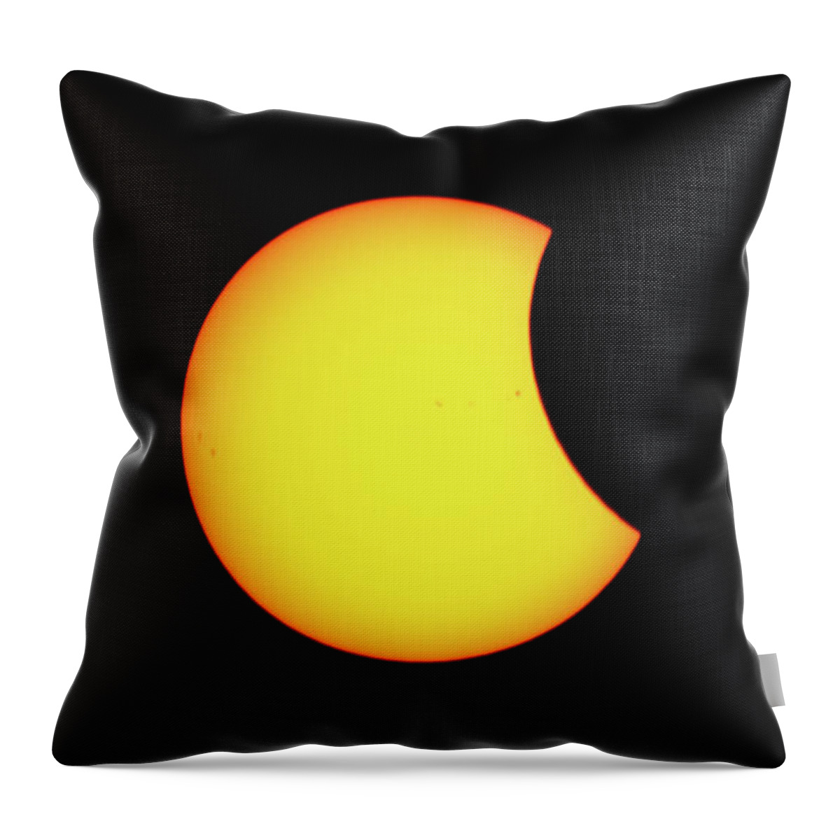 Eclipse Throw Pillow featuring the photograph Partial Eclipse 1 by Walt Baker