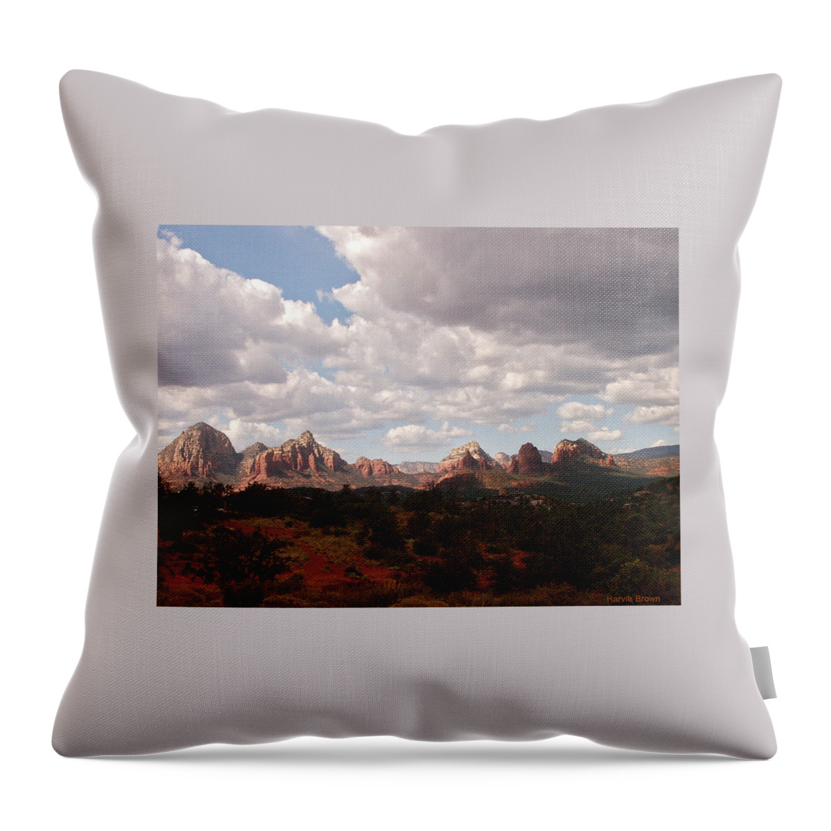 Sedona Throw Pillow featuring the photograph Partly Sunny Partlly Cloudy by Harvie Brown