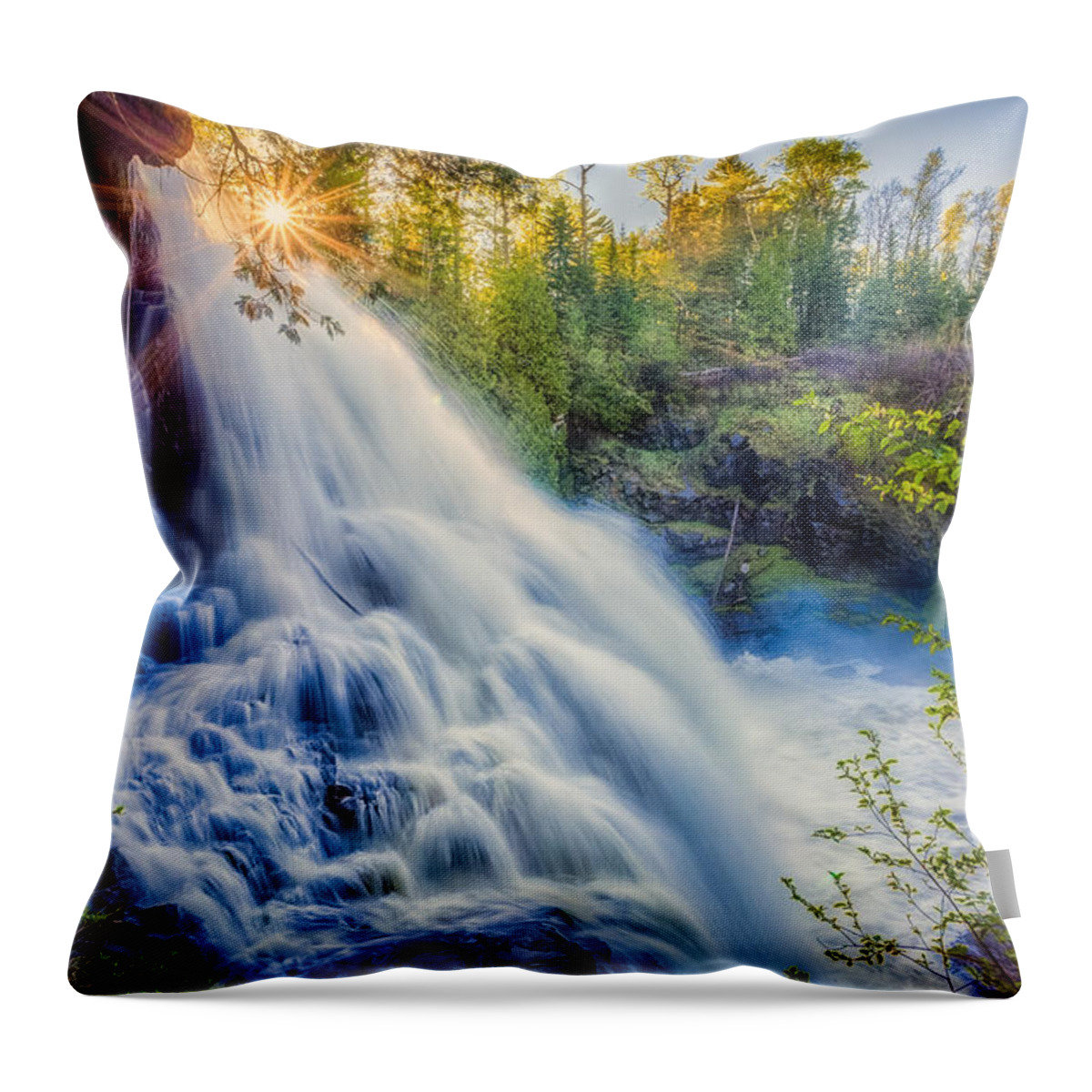 Flowing Throw Pillow featuring the photograph Partridge Falls in Late Afternoon by Rikk Flohr