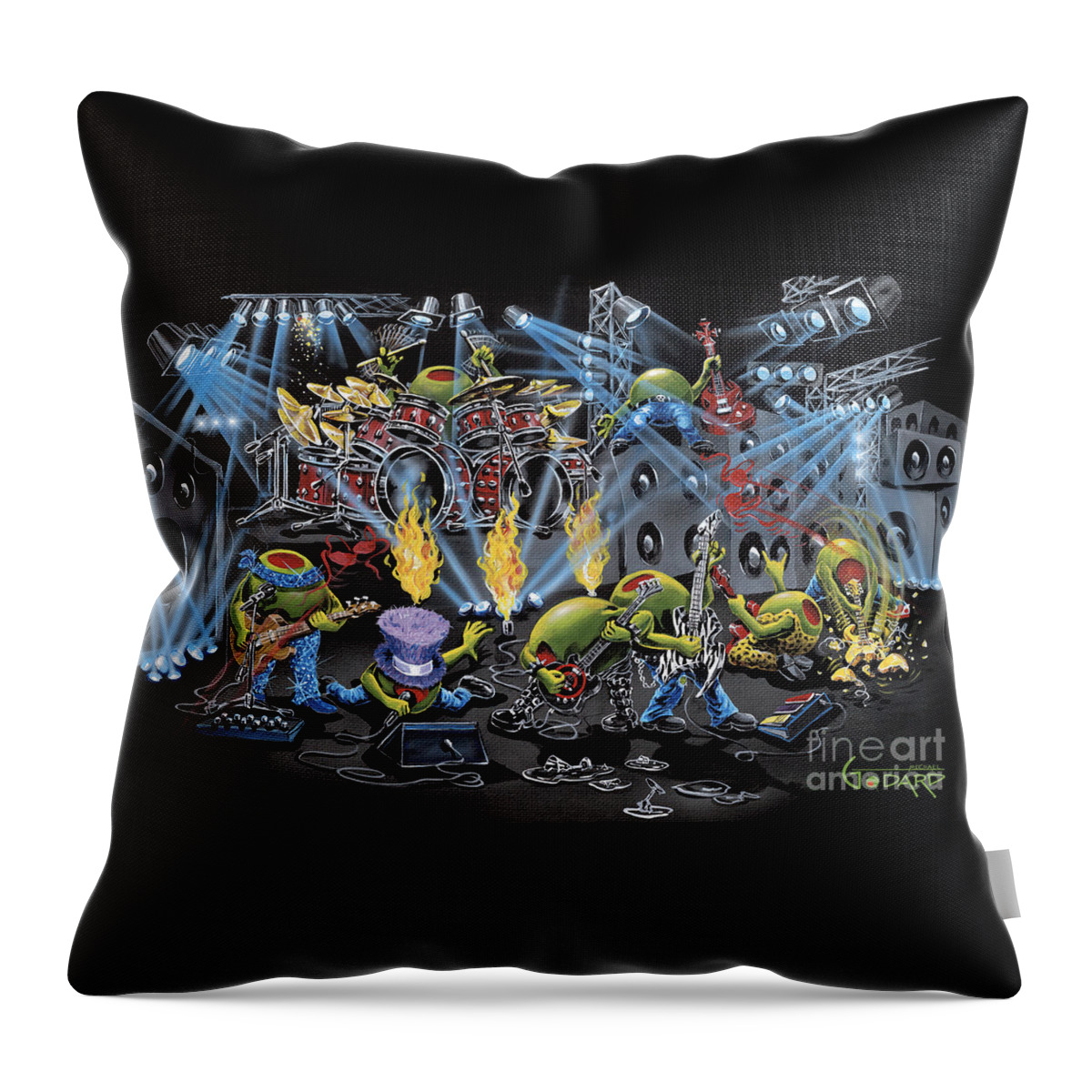 Music Throw Pillow featuring the painting Party Like A Rockstar by Michael Godard