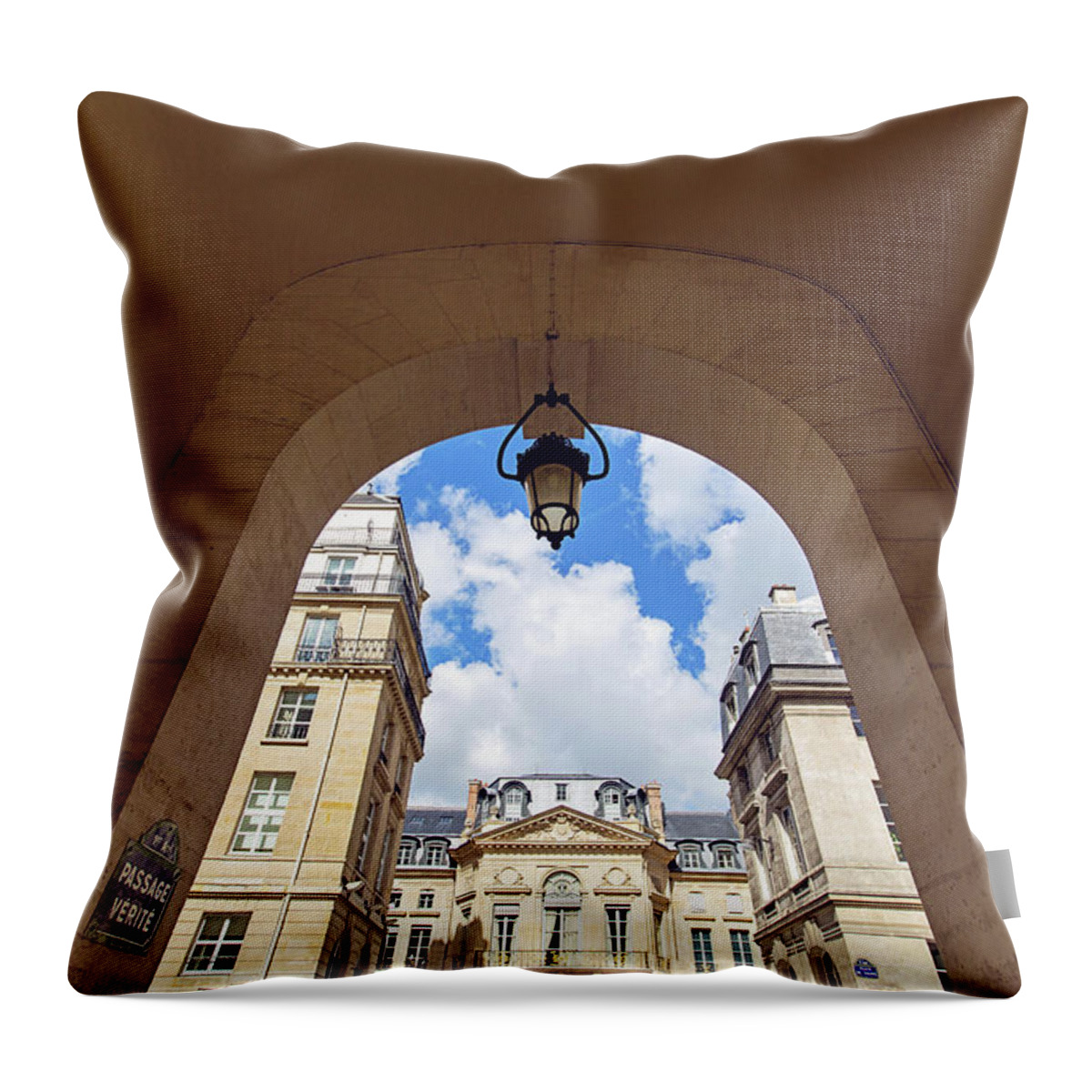 Paris Throw Pillow featuring the photograph Passage Verite - Paris, France by Melanie Alexandra Price
