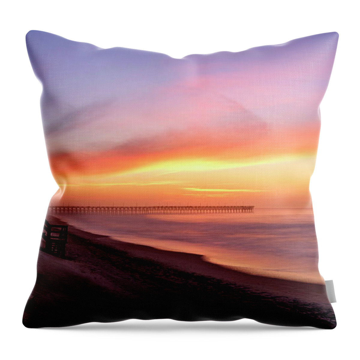 Sunrise Throw Pillow featuring the photograph Pastel Fog by DJA Images