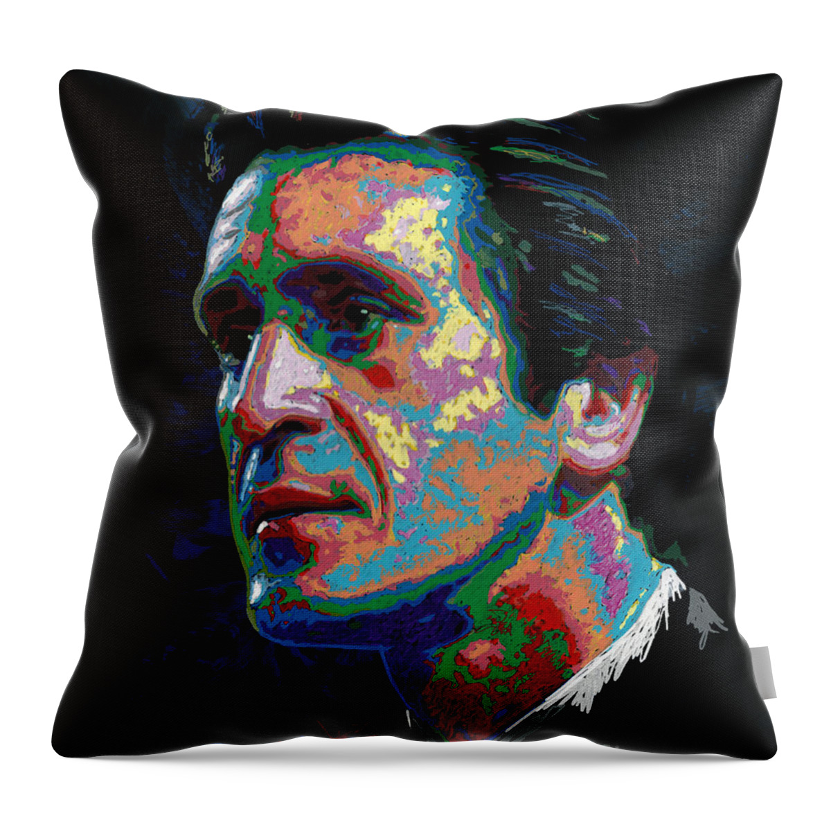 Pat Riley Throw Pillow featuring the painting Pat Riley by Maria Arango