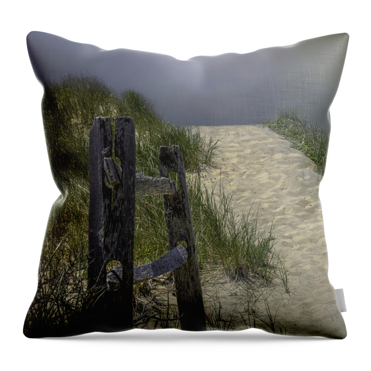 Beach Throw Pillow featuring the photograph Path to Bayside by Mary Clough